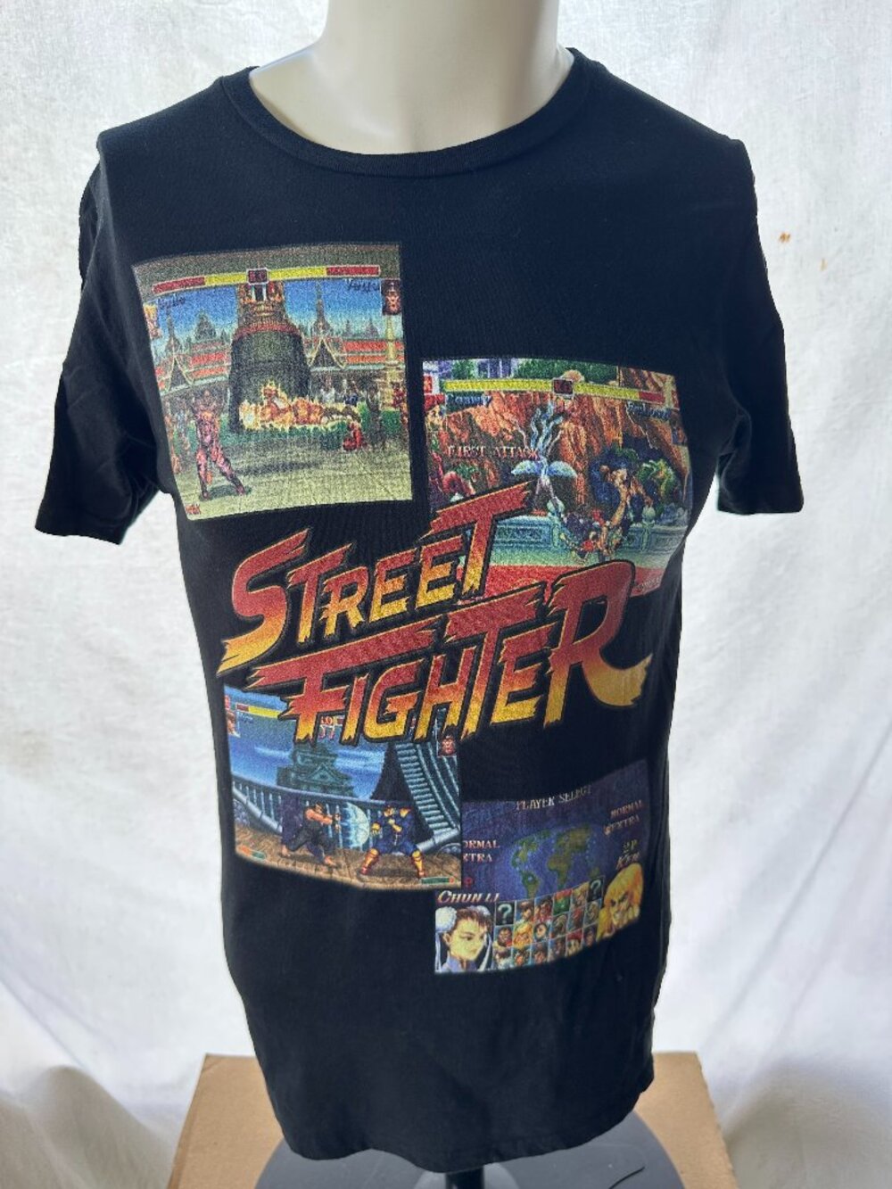Street Fighter Ken Ryu Guile Chung Lee Men's Black Shirt Small American Classics